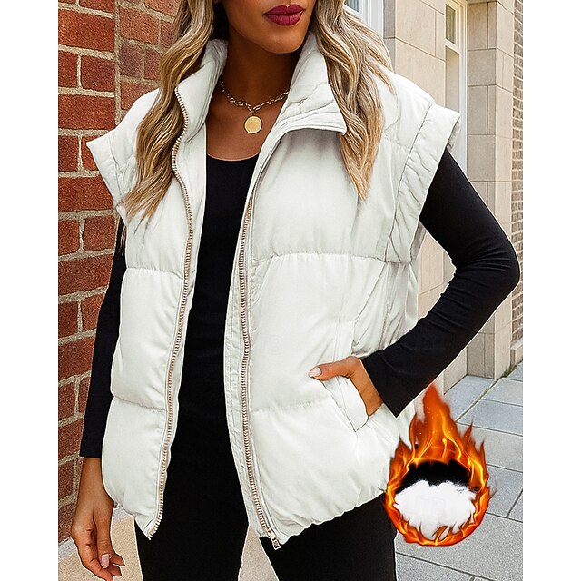 Women's Winter Coat Fleece Vest Winter Vest Lounge Top with