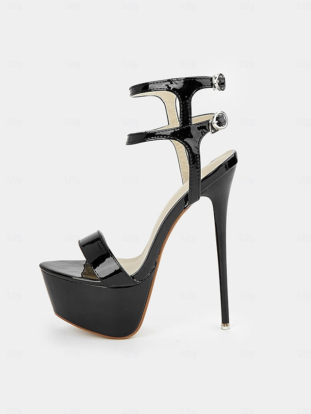 Patent High – Stiletto Women's Leather Heels Platform