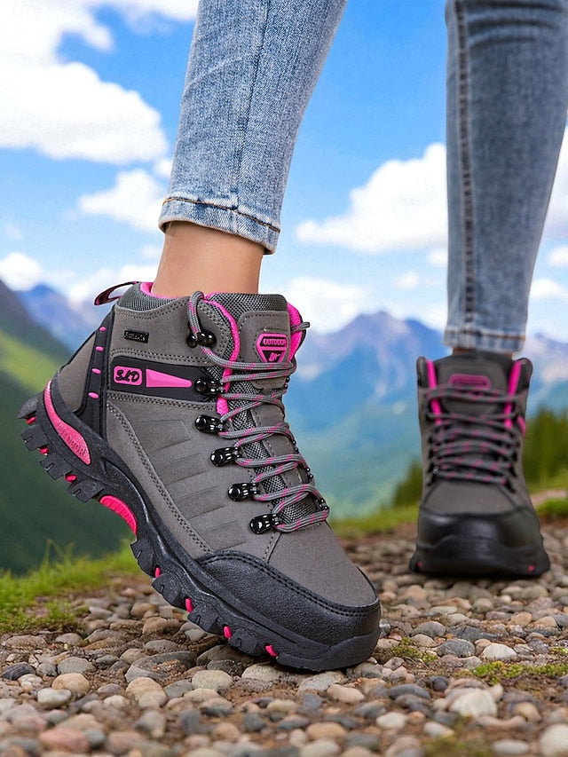 Women's Waterproof Hiking Boots – Purple High-Top Outdoor