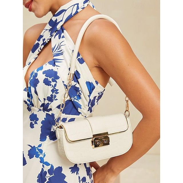 Bag PU Shoulder Women's Leather Baguette Envelope