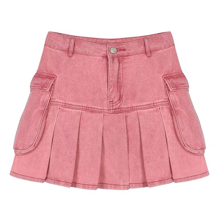 Y2K Pink Denim Skirt