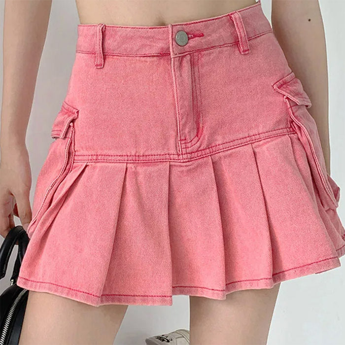 Y2K Pink Denim Skirt