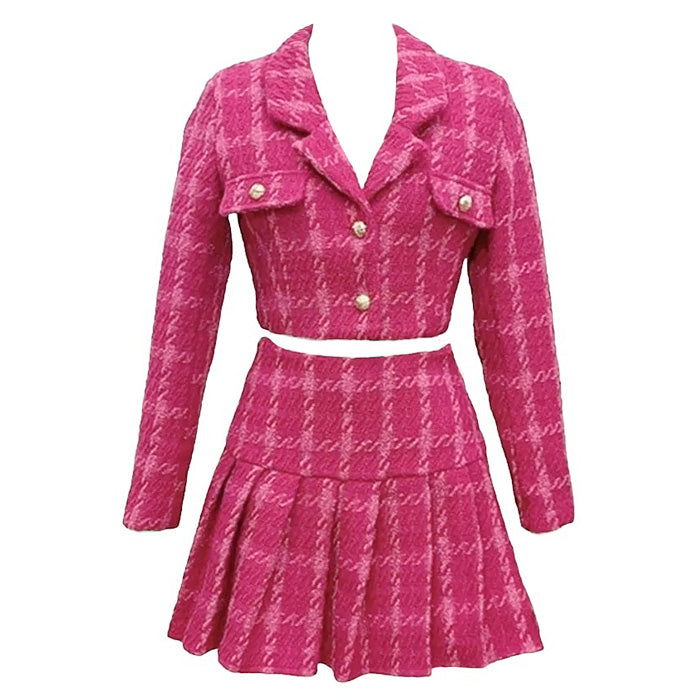 Y2K Pink Jacket and Skirt Set