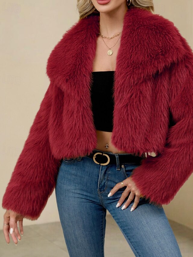 Women's Fur Leathers Faux Furs Coat Comfortable Warm