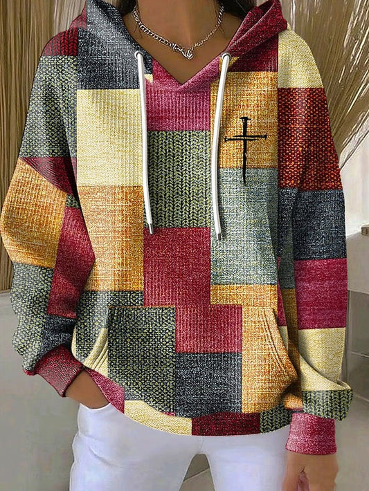 Women's Pullover Hoodie Sweatshirt Graphic Geometric Warm