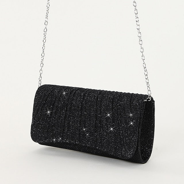 Women's Evening Silver Clutch Glitter – Elegant Purse