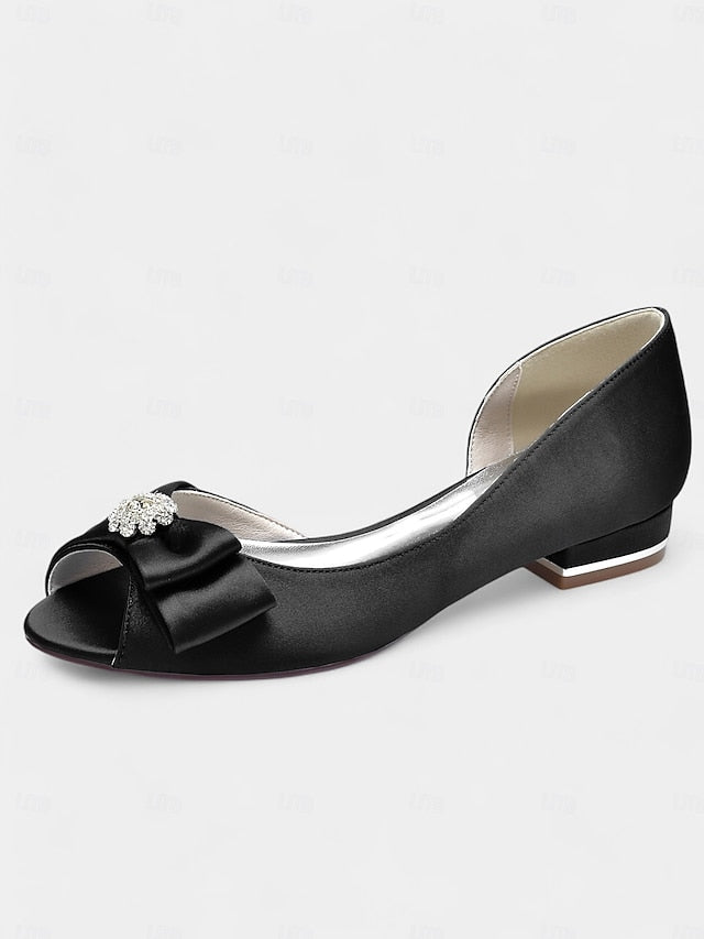 satin luxurious flats with crafted a sparkling Elegant in