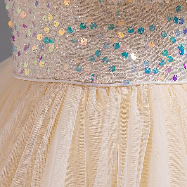 Girl Party Dress Sleeveless Flower Sequin Kids Girls'