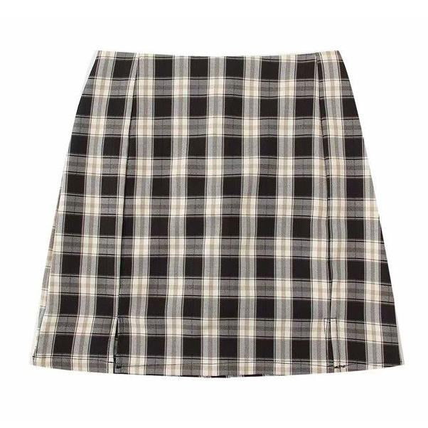 Plaid Striped Skirt