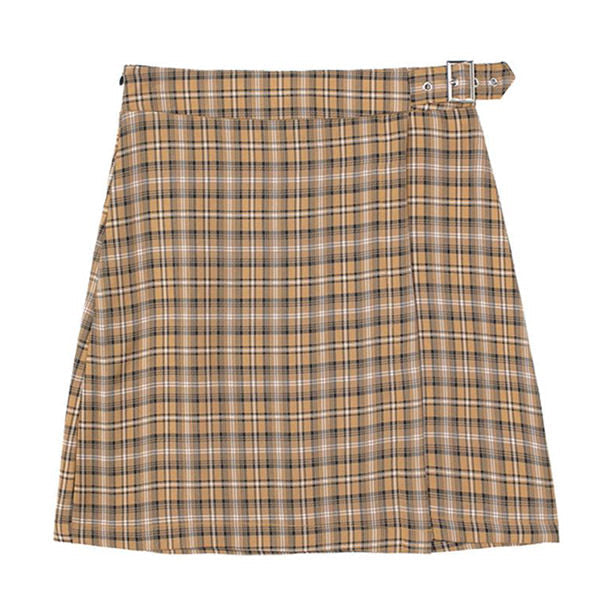 Plaid Top & Skirt Set