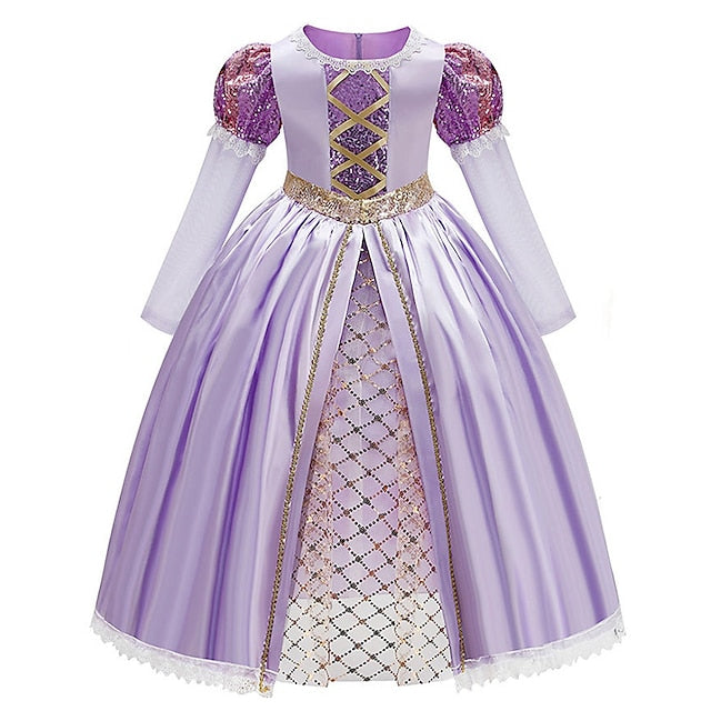 Sofia Theme Girl Princess Fairytale Dress Rapunzel Flower Party