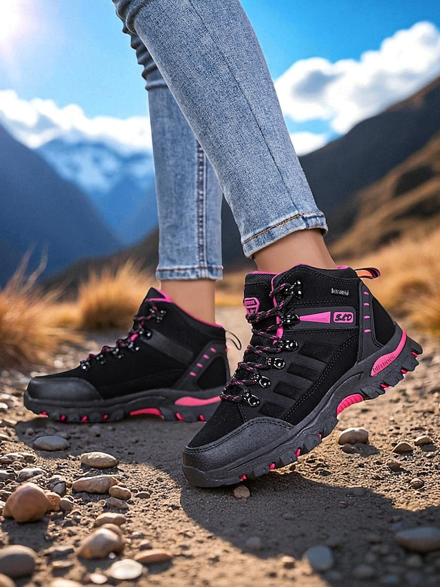 Women's Waterproof Hiking Boots – Purple High-Top Outdoor