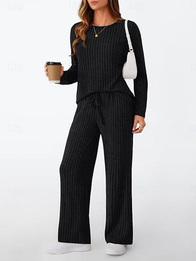 Women's Two Piece Sets Pants Sets Bolero Top Long Sleeve