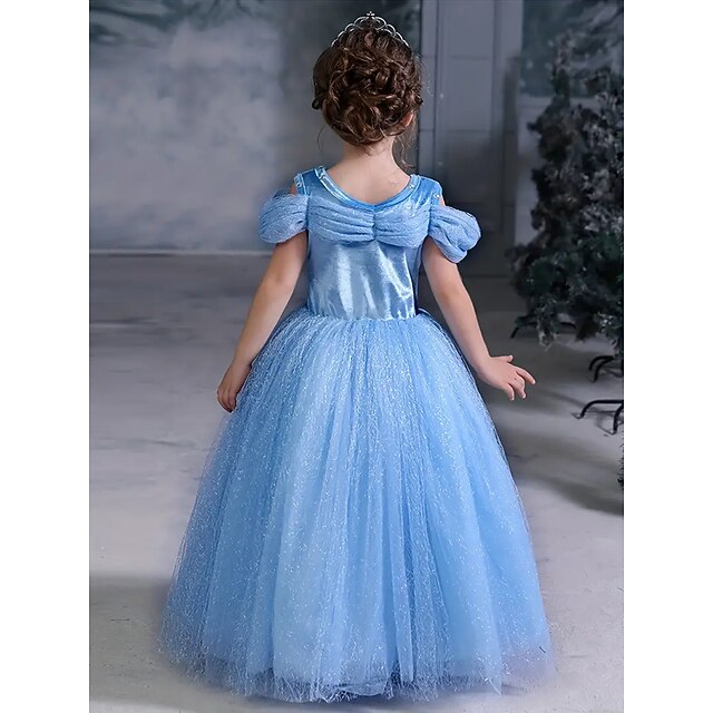 Tulle Elsa Party Frozen Theme Princess Costume Flower Girl Dress