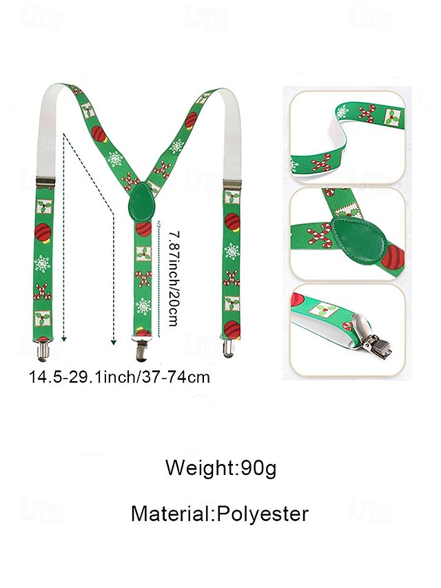 Men's Suspenders Snowman Christmas with