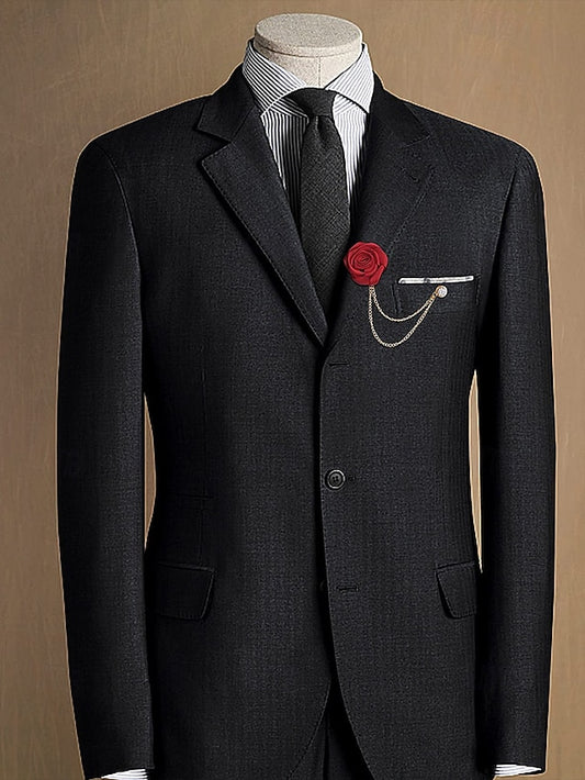 Lapel Rose Pin Red Men's with Gold – Elegant Chain