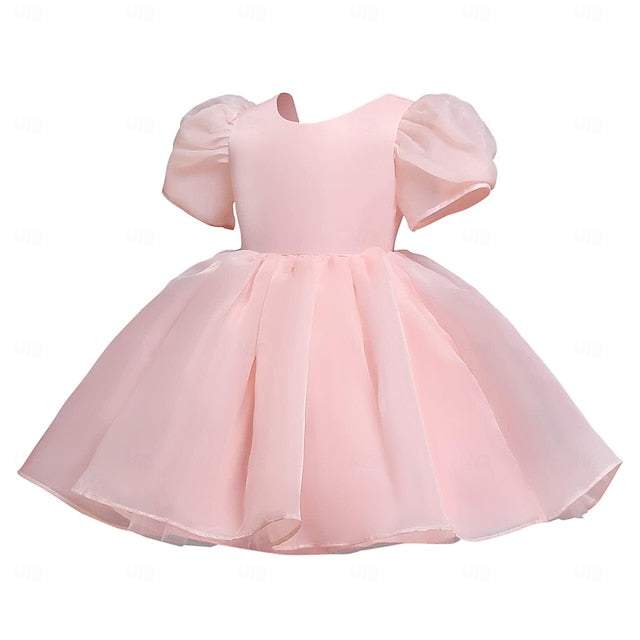 Party Girl Kids Flower Solid Girls' Color Dress