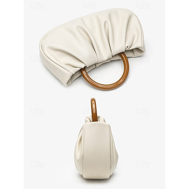 Pleated Bag Leather Faux Clutch Women's Acrylic Tote with