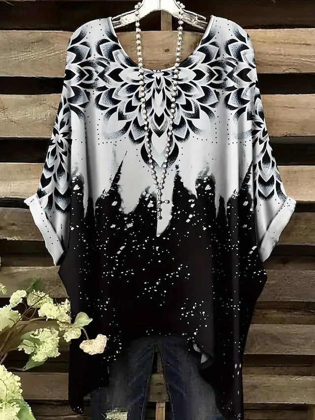 Women's Blouse Asymmetric Graphic Geometric Vintage Daily