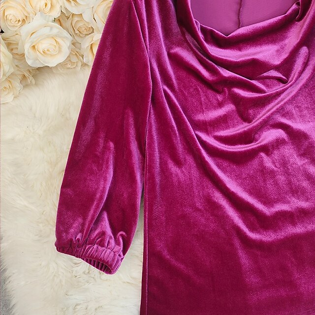 Women's Shirt Elegant Dressy Satin Top Ruched Plain Vintage