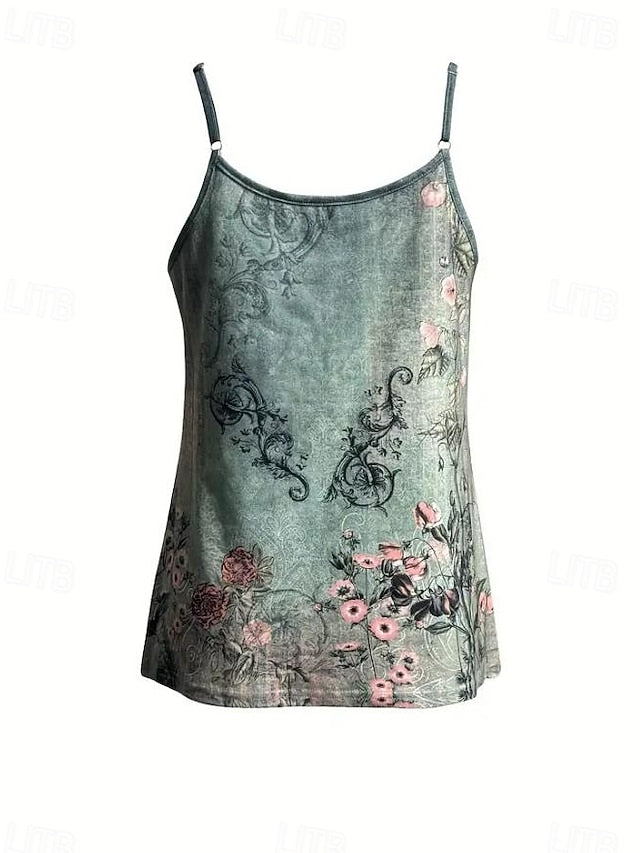 Women's Blouse Print Backless Floral Graphic Bohemia Daily