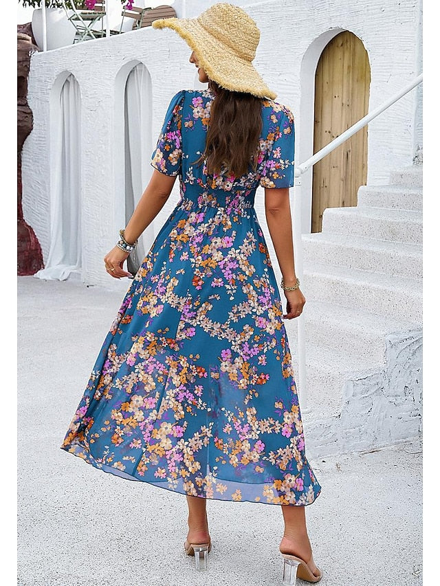 Women's Sheath Dress Chiffon Dress Sundress Floral Graphic