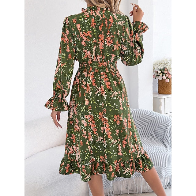 Women's Midi Dress A Line Dress Vacation Casual Outdoor