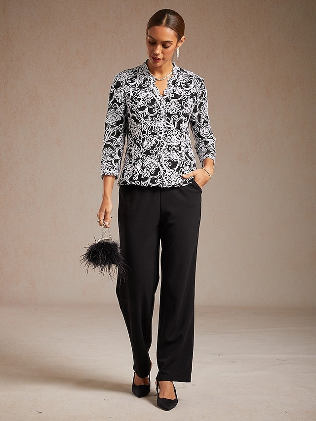 Women's Dressy Tops Twinset Sequins Rhinestone Animal