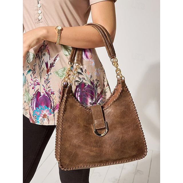 Large Strap Vintage Women's Chain with – Bag Hobo Leather