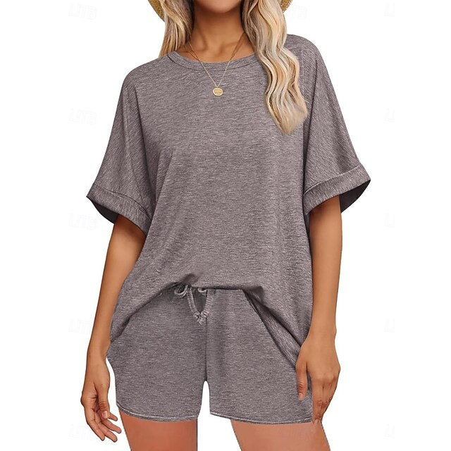 Women's Shorts Sets Bolero Top Short Sleeve Round Neck