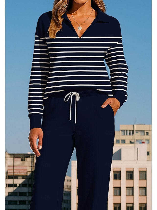 Women's Sweatshirt Tracksuit Sweatpants Drawstring Pocket