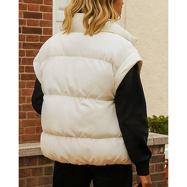 Women's Winter Coat Fleece Vest Winter Vest Lounge Top with