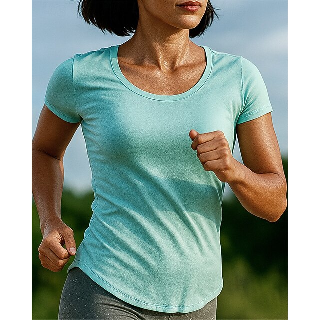 Women's Running Top Running Shirt Hole Short Sleeve Tee