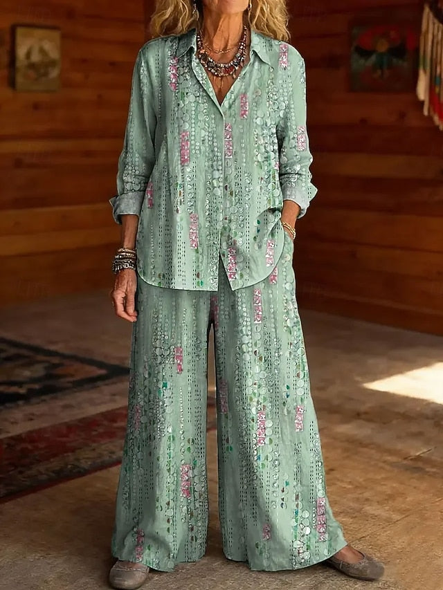 Women's Two Piece Sets Pants Sets Bolero Long Sleeve Shirt