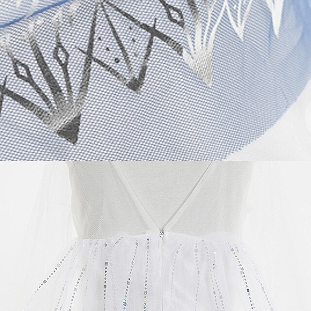 Frozen Flower Fairytale Elsa Girl Princess Dress Vacation