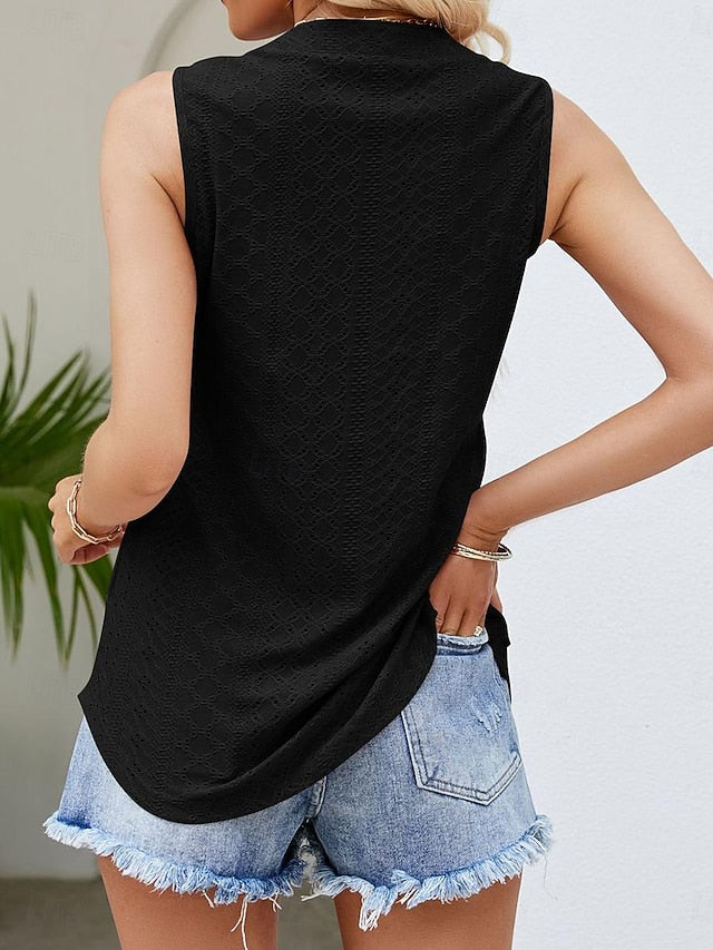 Women's Camisole Tank Top Crew Neck White Pink Purple Green