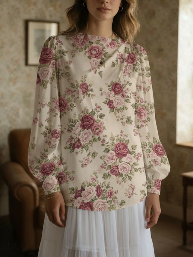 Women's Shirt Casual Shirt Blouse Print Floral Graphic