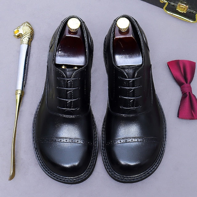 Oxford Leather First Genuine Shoes- Toe Cap Men's