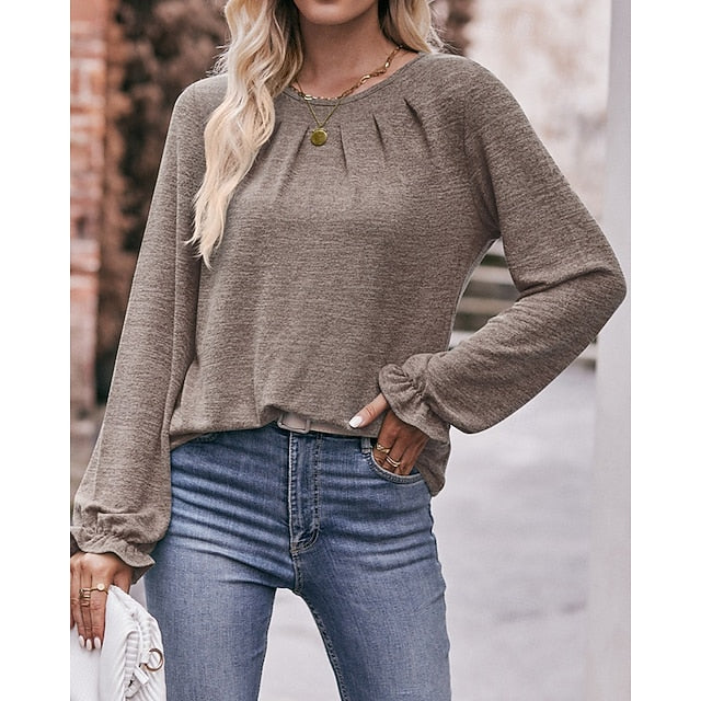 Women's Pullover Shirt Casual Tops Long Sleeve Top