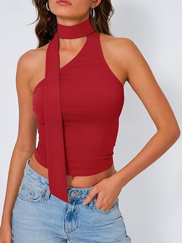 Women's Tank Top Sleeveless Shirt Tee Top Solid Color