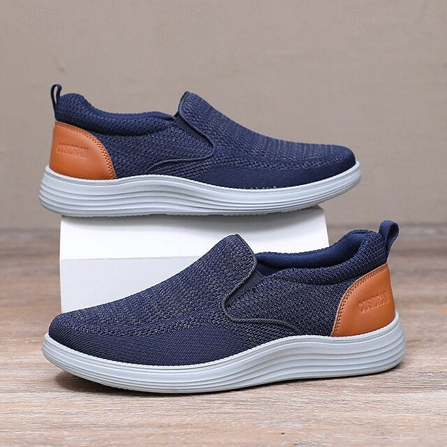 Stretch Sneakers – Knit Breathable Navy Slip-On Men's
