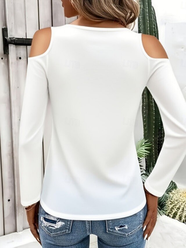 Women's T Shirt Tee Top Hole Plain Fashion Stylish Classic