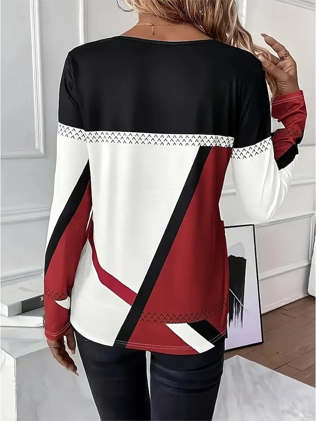 Easter Women's T shirt Long Sleeve Crew Neck Long Sleeve