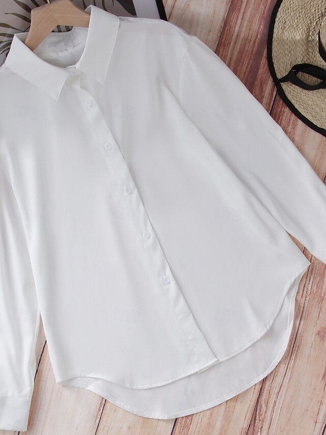 Women's Blouse Buttons Solid Color Elegant Daily Stylish