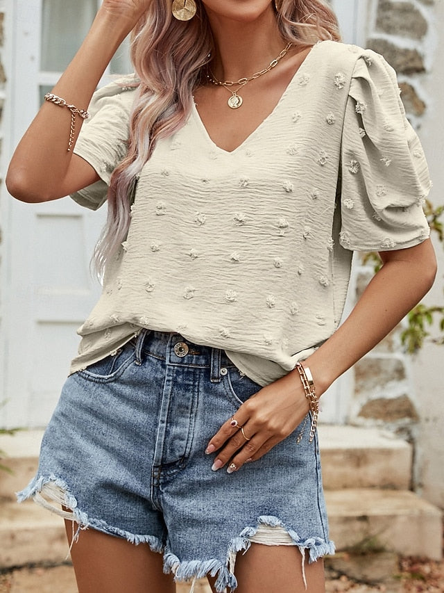 Women's T Shirt Plain Fashion Modern Casual Short Sleeve