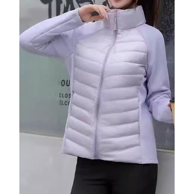 Women's Puffer Jacket outdoor coat Full Zip Long Sleeve Top