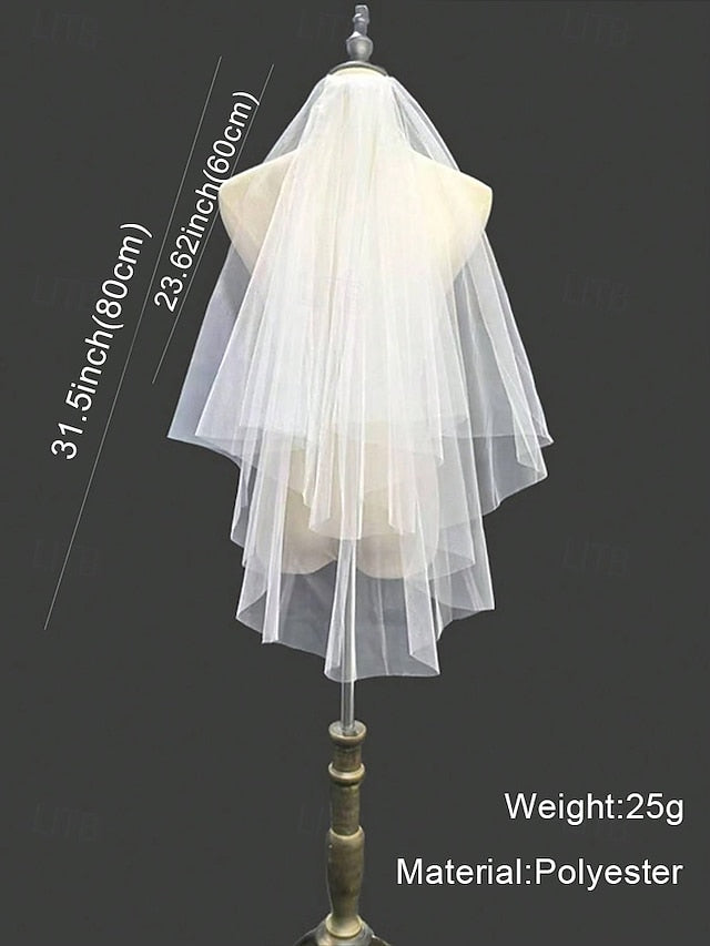 Two-Layer – Bridal Tulle Elegant Classic Soft with Veil