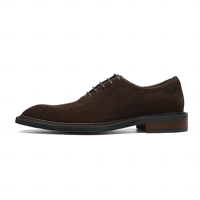 Men's Shoes Oxford Cowhide Suede Leather - Genuine