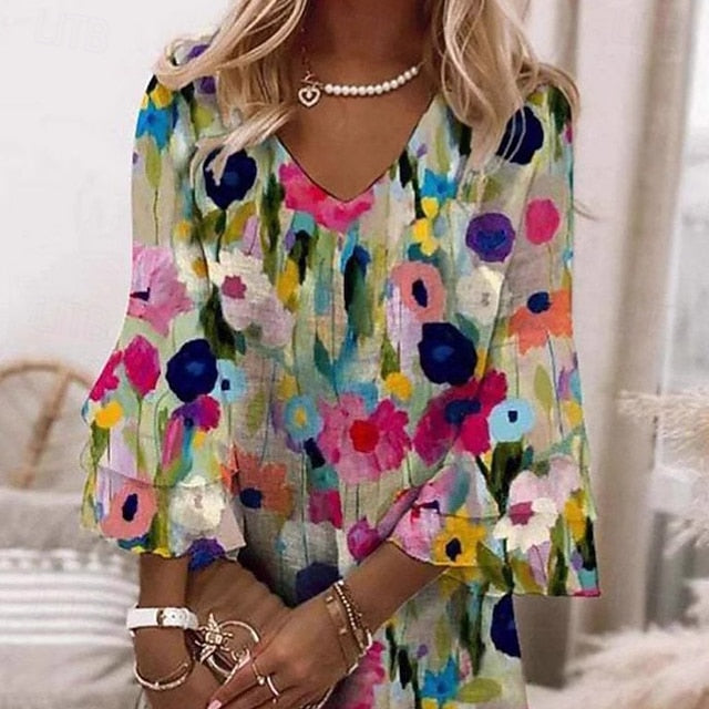 Women's Mini Dress A Line Dress Vacation Casual Boho Flare