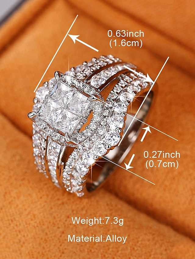 Ring Wedding Cubic Luxury with Set Zirconia